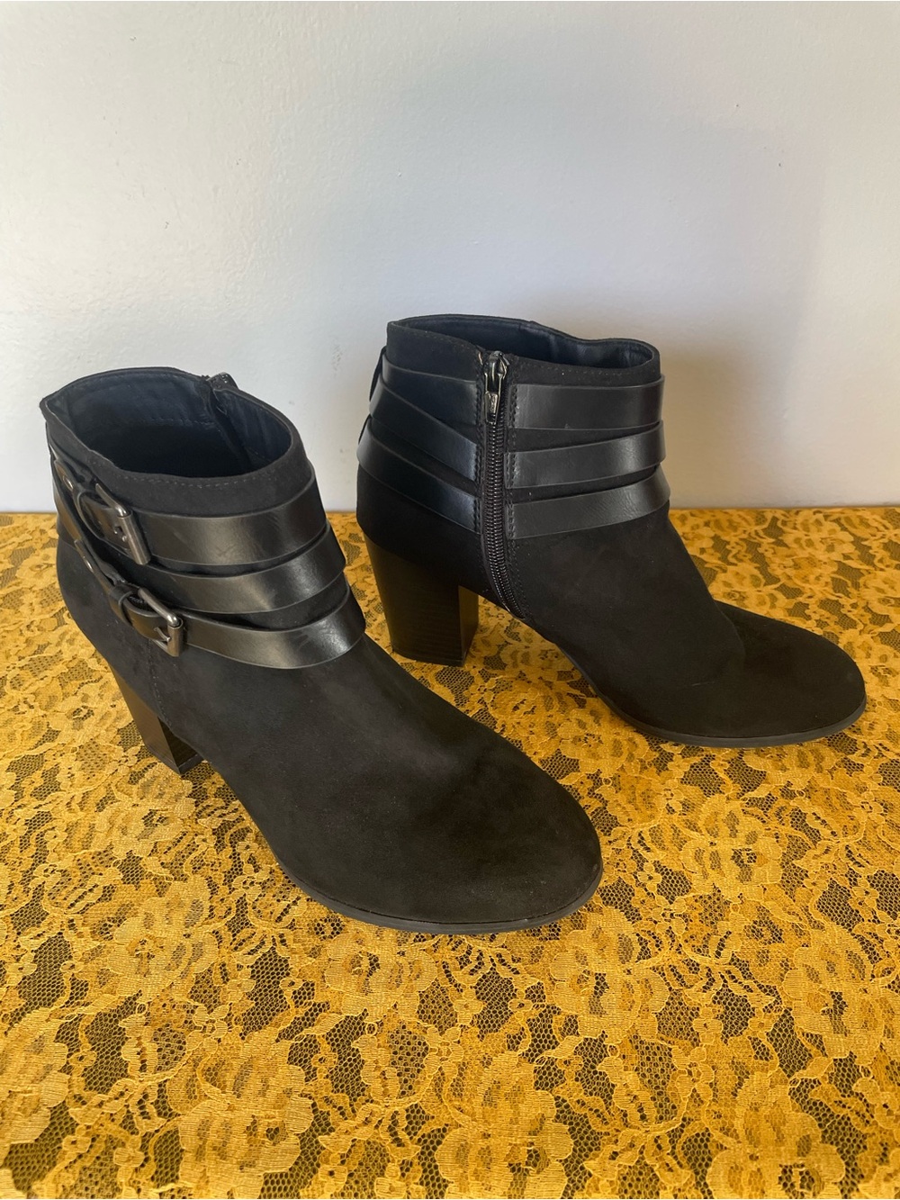 Ophelia Roe Women's Black Ankle Boots, Size 8.5